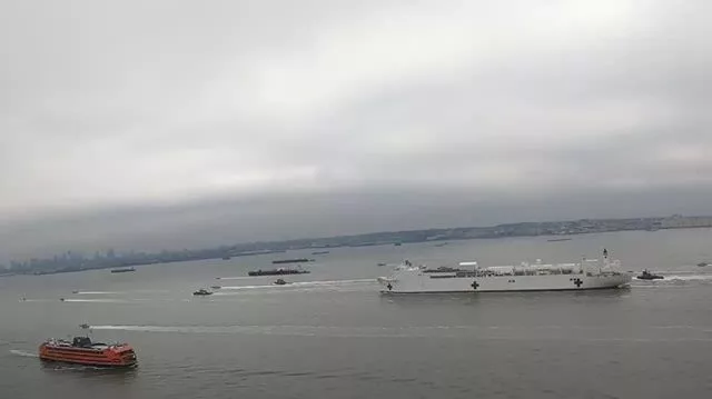 USNS Comfort in New York Harbor