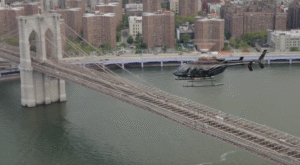 Brooklyn Bridge - helicopter