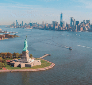 Statue of Liberty - Manhattan Skyline