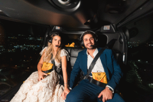 Couple - Demande en mariage - Hélicoptère