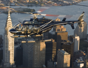 Chrysler Building - helicopter - close up