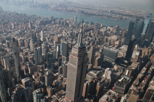 Empire State Building view from a HeliNY helicopter