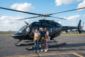 Family boarding HeliNY helicopter