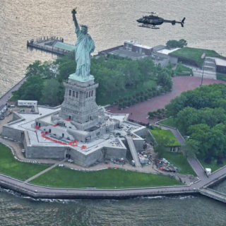 Statue of Liberty - close up - HeliNY