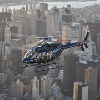 Helicopter close up over midtown - HeliNY